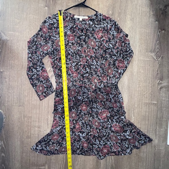 Veronica Beard Dropped Tie Waist Silk Dress In Black Floral size 2 - Picture 10 of 11